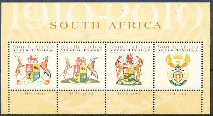 RSA  - 2010 -   Coat of Arms    MINI- SHEET   - FINE  MINT