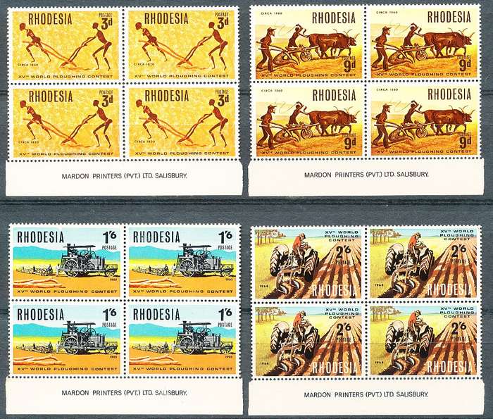 RHODESIA   - 1967   Nature Conservation   IMPRINT BLOCKS   -   FINE MINT
