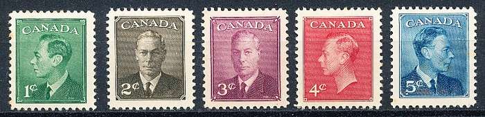 CANADA  1949  -    KGVI  Without Inscription   FULL  SET   - MINT
