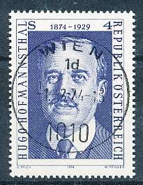 AUSTRIA  1974 -    Hugo von Hofmannsthal    -   FINE  USED