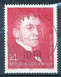 AUSTRIA  1974 -     Birth of Karl Kraus  -   FINE  USED