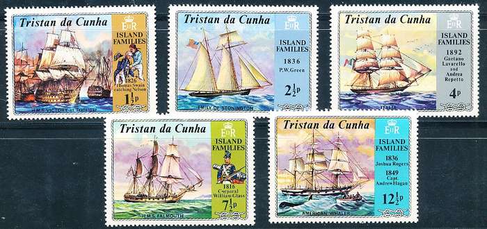 TRISTAN da CUNHA  - 1971   Island Families and Ships   SET  -    FINE  MINT