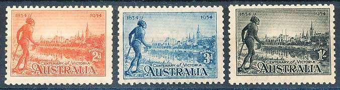 AUSTRALIA  1934 -   Colonization of Victoria   SET PERF 10.5   -  MINT