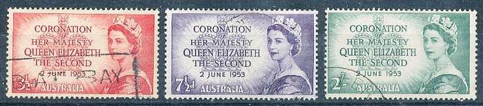AUSTRALIA  1953 -   Coronation of her Majesty    FULL  SET  -  FINE USED