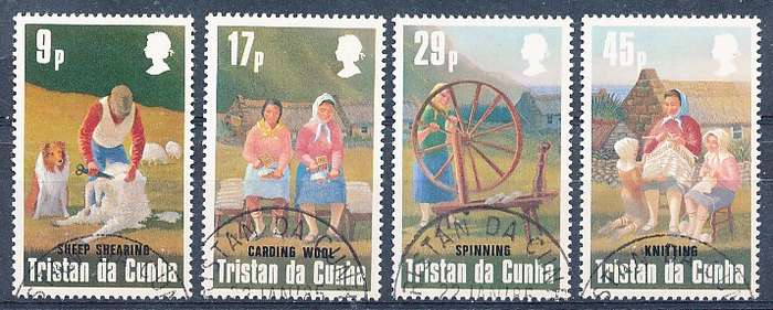 TRISTAN da CUNHA  - 1984   Woolens Industry  SET  -  FINE  USED