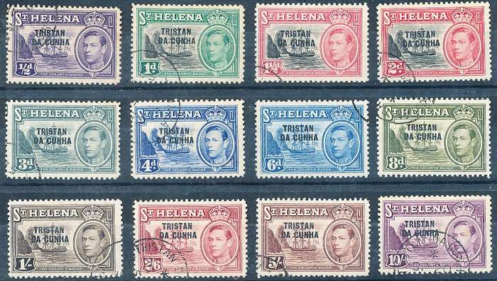 TRISTAN da CUNHA  - 1952  KGVI  FULL SET  -   FINE  USED