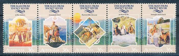 AUSTRALIA  1987 -  Folklore - The Man from Snowy River  SET  -   FINE  MINT