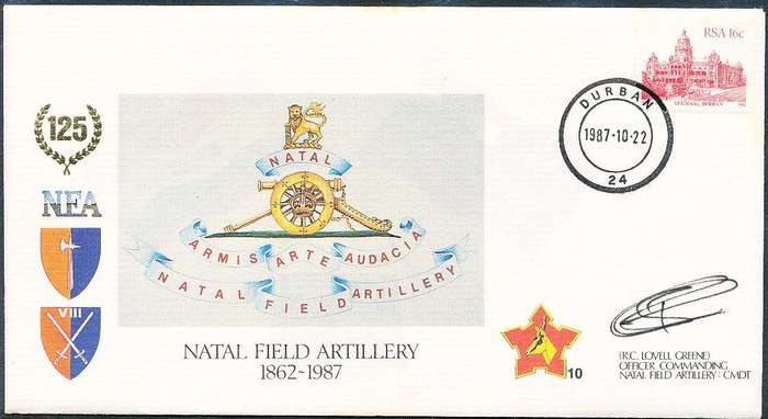 RSA   -  SA  ARMY   COVER   no 10   -   SIGNED