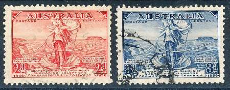 AUSTRALIA  1936 -  Telephone Cable between Australia and Tasmania SET  FINE  USED