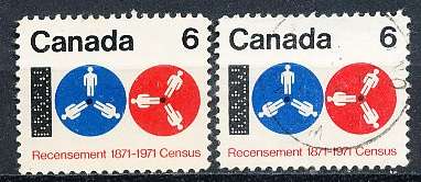 CANADA  1970  -    First Canadian Census  -     MINT and USED