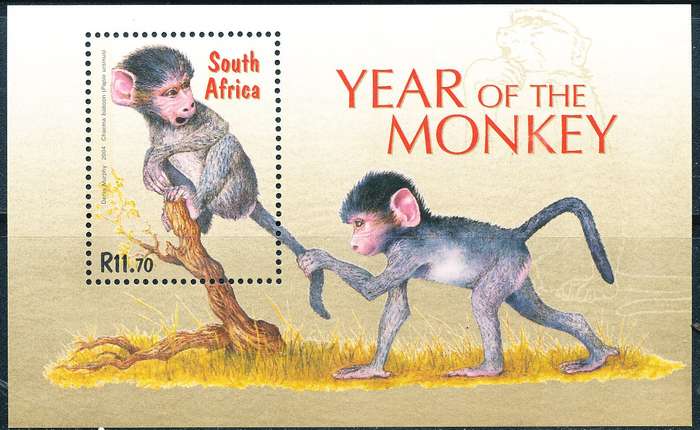 RSA  - 2004  -    Year of the Monkey   MINI- SHEET   - FINE  MINT