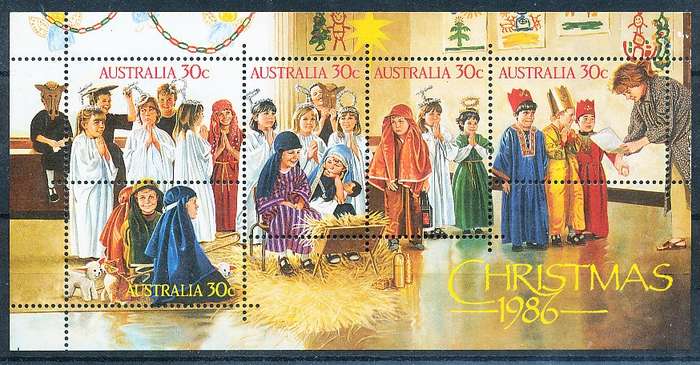 AUSTRALIA  1986 -   Christmas  MINI-SHEET  -   FINE  MINT
