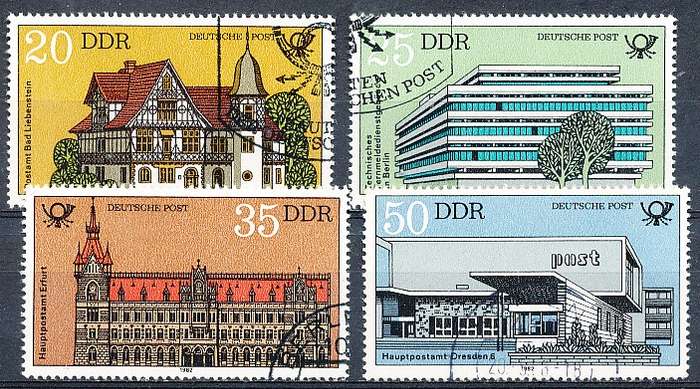 GERMANY  DDR   1982  -   Post Buildings  FULL SET    -  FINE   USED