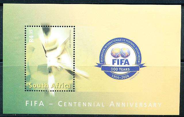 RSA  - 2004 -     Anniversary of FIFA  MINI- SHEET   - FINE  MINT