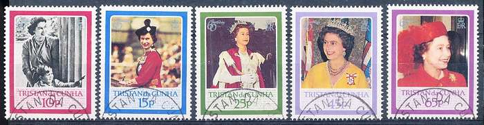 TRISTAN da CUNHA  - 1986   Birth of Queen Elizabeth  SET  -  FINE  USED
