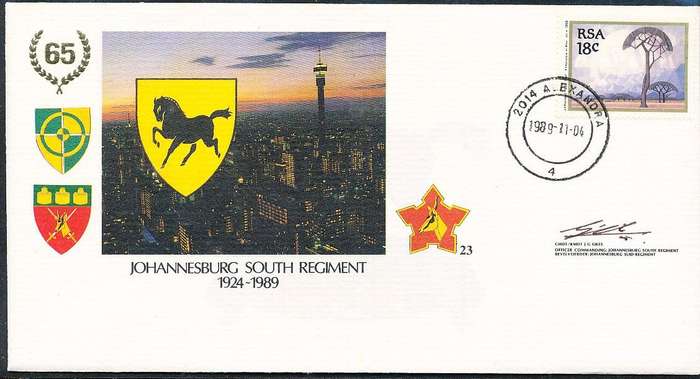 RSA   -  SA  ARMY   COVER   no 23  -    SIGNED