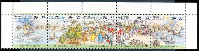 AUSTRALIA  1987 -  First Fleet in Rio de Janeiro  SET  -   FINE  MINT