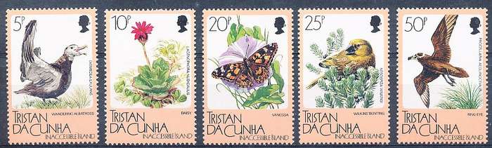 TRISTAN da CUNHA  - 1986   Fauna and Flora of Inaccessible Island  SET  -  FINE  MINT