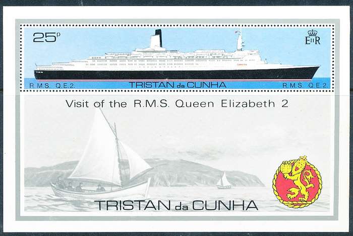 TRISTAN da CUNHA  - 1979    Passenger Ship  Queen Elizabeth   SHEET  -    FINE  MINT