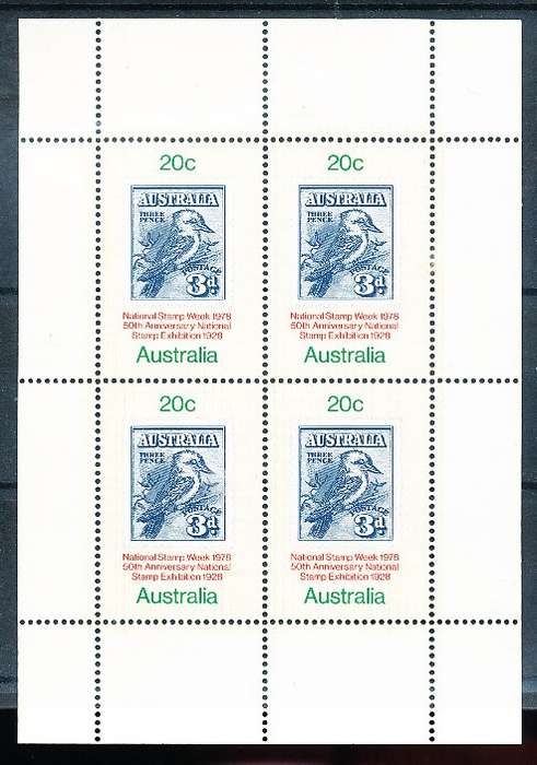 AUSTRALIA  1978 -    National Stamps Week  MINI-SHEET -   FINE  MINT