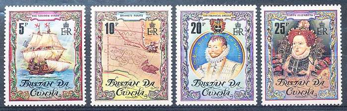 TRISTAN da CUNHA  - 1980   Sir Francis Drake's Circumnavigation   SET -    FINE  MINT