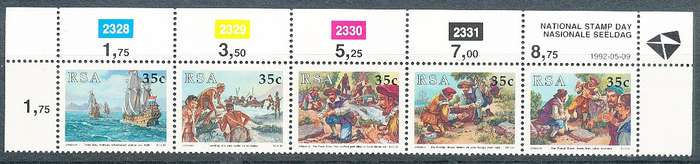 RSA -  1992  - National Stamp Day   C/BLOCK  - FINE   MINT
