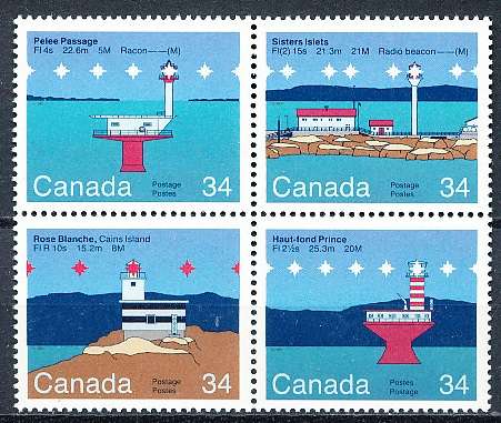 CANADA  1985  -  Canadian Lighthouses  FULL  SET -  FINE  MINT