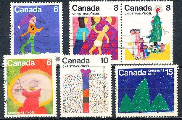 CANADA  1975  -  Christmas - Children's Drawings   FULL  SET -   FINE  USED