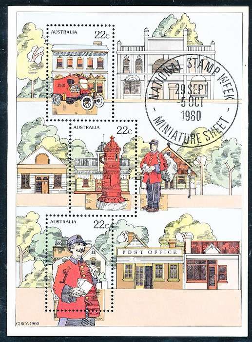 AUSTRALIA  1980 -   National Stamp Week  MINI-SHEET  -   FINE  MINT