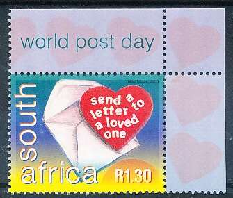 RSA -  2000  -   World Post Day    - FINE  MINT