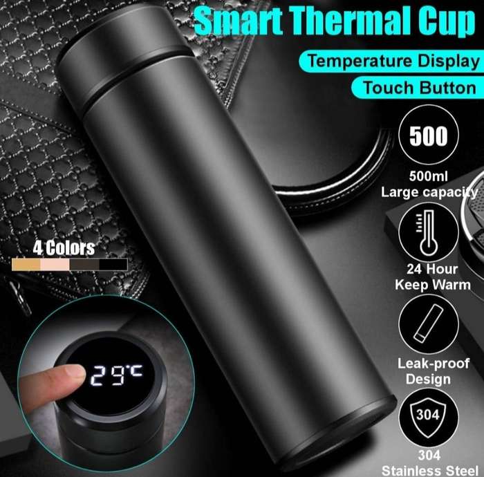 Smart Vacuum Insulated Water Bottle with Automatic LED Temperature Display