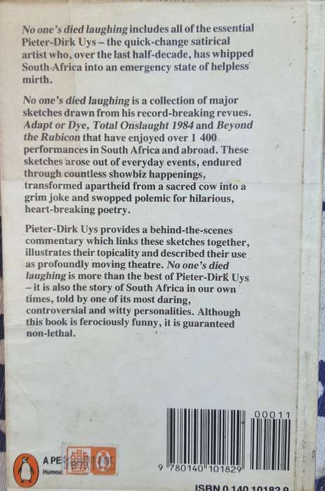 Pieter-Dirk Uys: No one's died laughing