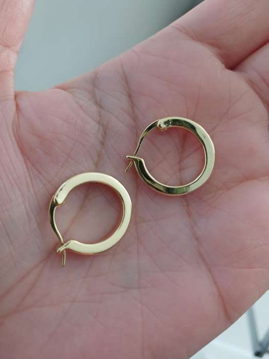 Gold Plated 925 Sterling Silver Hoop Earrings 1.8cm