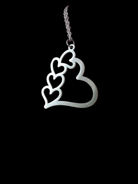 Stainless Steel Hearts Pendant Necklace