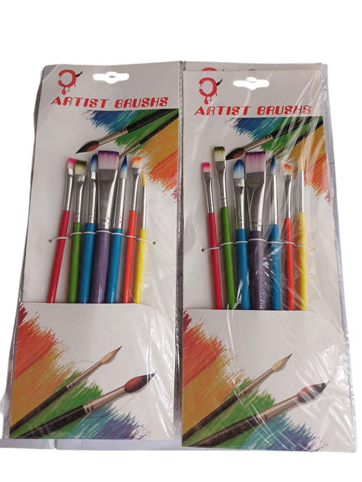 2 Pack Artist Brushs 7 Piece Set
