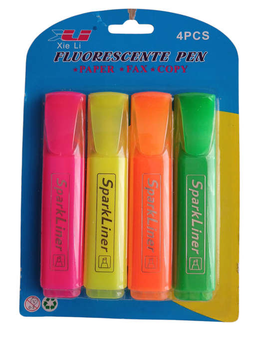 4 Piece Florescent Highlighter Pens