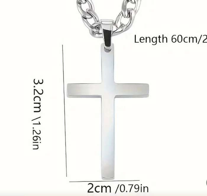 Stainless Steel Cross Pendant Necklace