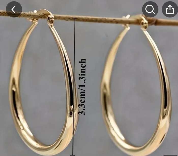 Gold Plated Bohemian Hoop Earrings Vintage Style