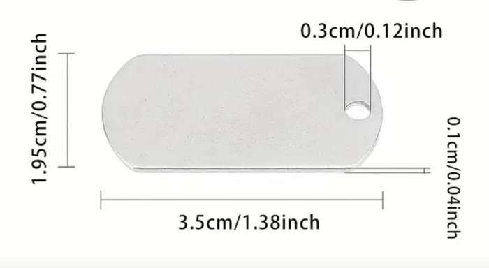 6 Pc Stainless Steel Dog Tags Keyrings And Jump Rings