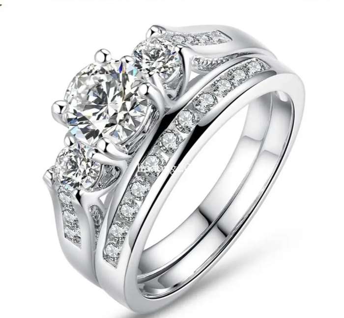 Two Piece Romantic Fashion Stainless Steel Ring