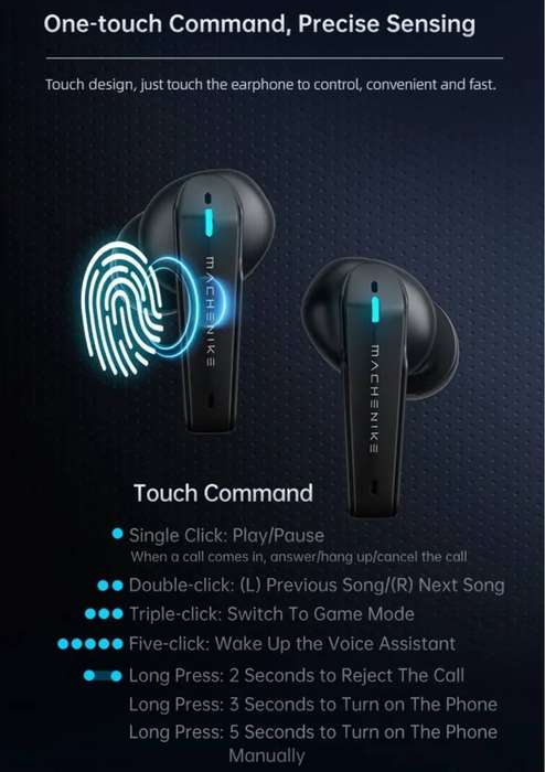 MACHENIKE TH60 Wireless Headset - Black
