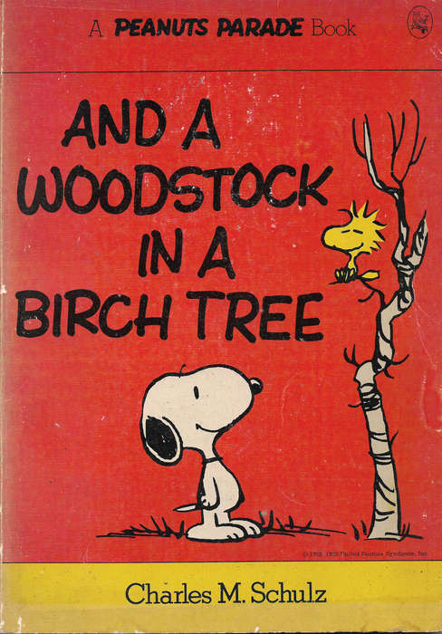 Peanuts - And a Woodstock in a birch tree