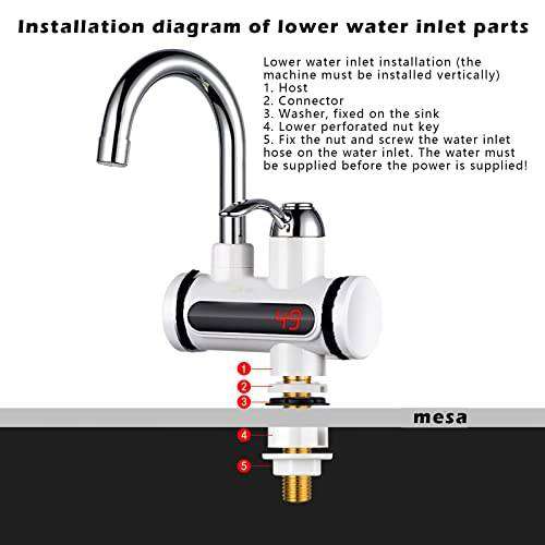 AIYI Electric Hot Water Tap, Instant Heater Tap with LED Digital Display, 3sec Inst