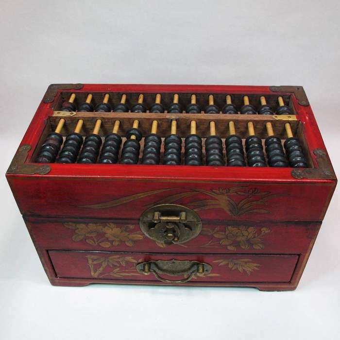VINTAGE ABACUS CHEST JEWELRY STORAGE CHINESE