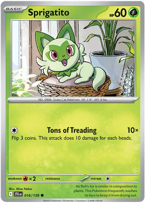 Pokemon Card - Sprigatito 016/159 - Common - Journey Together - NM