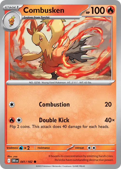 Pokemon Card - Combusken 041/182 - Common - Destined Rivals - NM