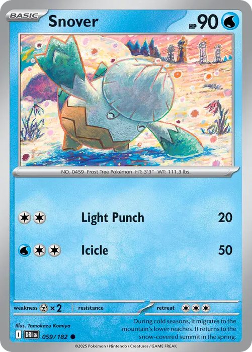 Pokemon Card - Snover 059/182 - Common - Destined Rivals - NM