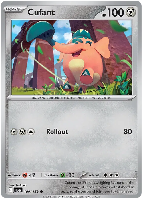 Pokemon Card - Cufant 109/159 - Common - Journey Together - NM