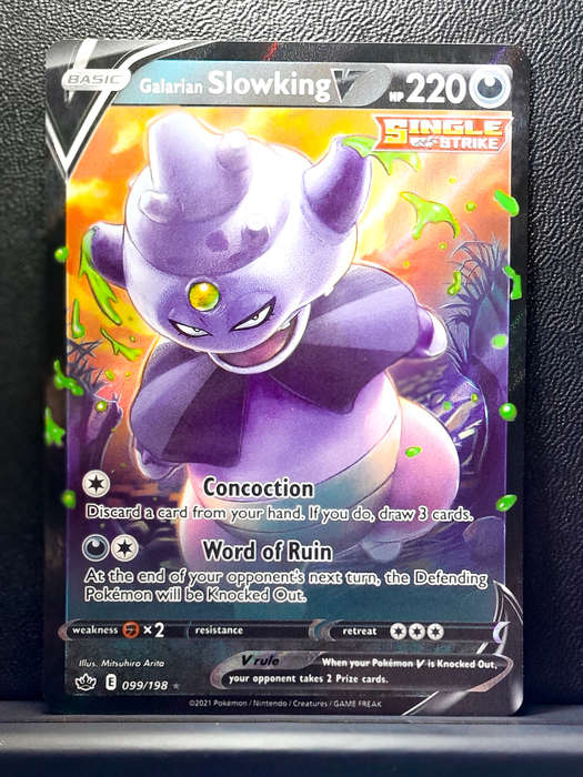 Pokemon Card - Galarian Slowking V 099/198 - Holofoil Rare - Sword & Shield, Chilling Reign NM