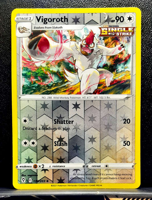 Pokemon Cards - Vigoroth 130/203 - Reverse Holo - Sword & Shield Evolving Skies NM